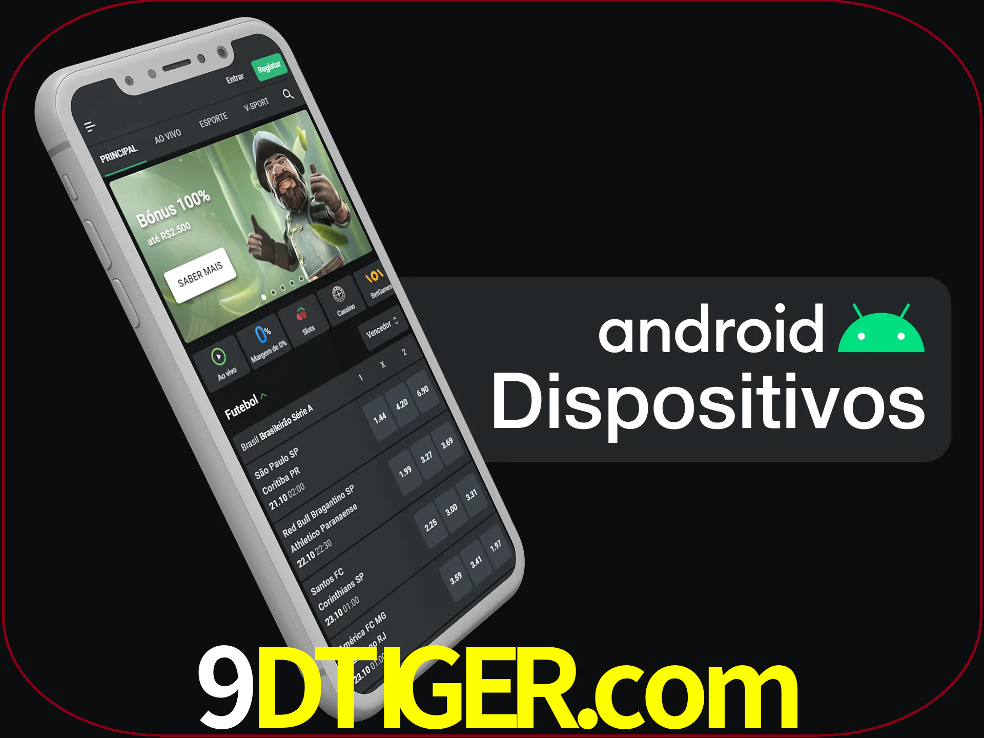 O aplicativo suporta a maioria de todos os dispositivos Android.