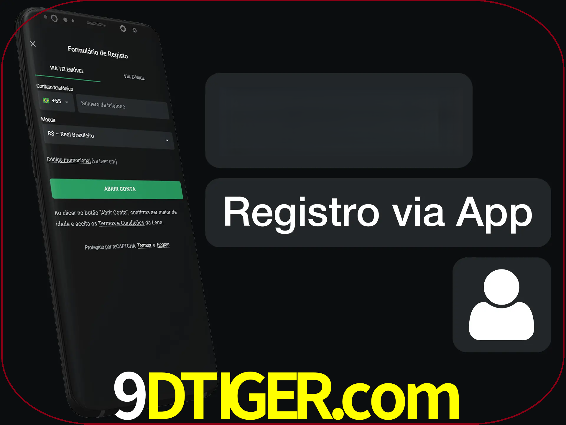 Registre-se com duas etapas usando o aplicativo.